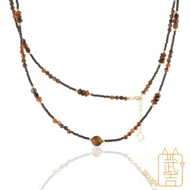 【Woogie武吉珠寶】設計款黑尖晶虎眼石純銀項鍊(1-6mm)