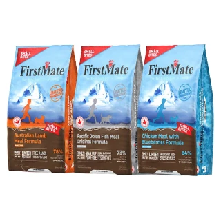 【第一饗宴】無穀低敏全犬小顆粒配方11.4kg 羊肉全犬/雞肉藍莓/海魚全犬任選(FirstMate WDJ 低GI 狗飼料)