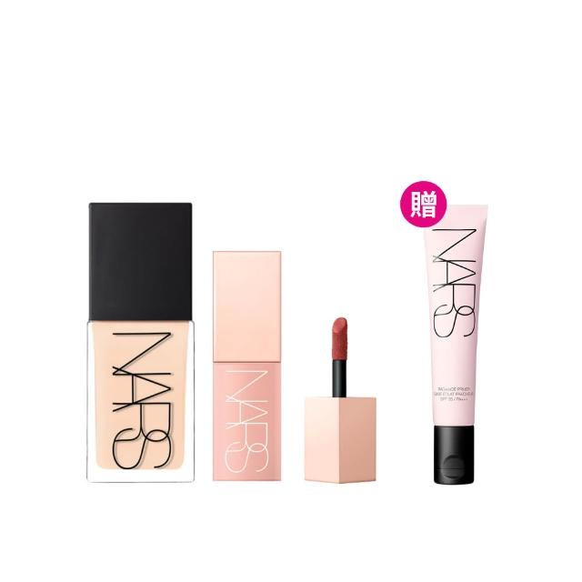 【NARS】紅暈裸光頰彩組(激情過後腮紅露+裸光肌萃粉底精華/小光瓶粉底)