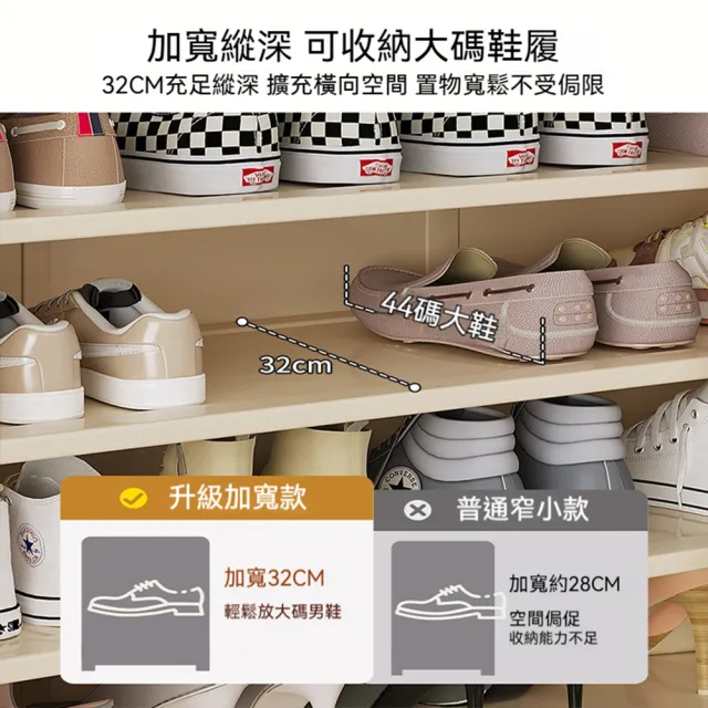 【優美家居】多功能家用鞋櫃 三門八層帶抽屜 一體式多層收納(鞋架 鞋櫃 玄關鞋櫃 防塵鞋櫃 預購15天)