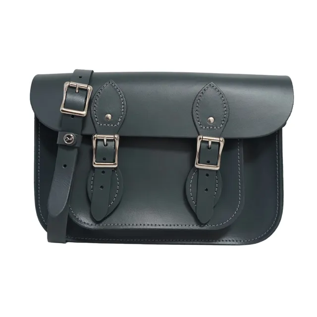 【The Leather Satchel Co.】11吋 英國手工牛皮劍橋包 肩背包 側肩包 手拿包(大象灰)
