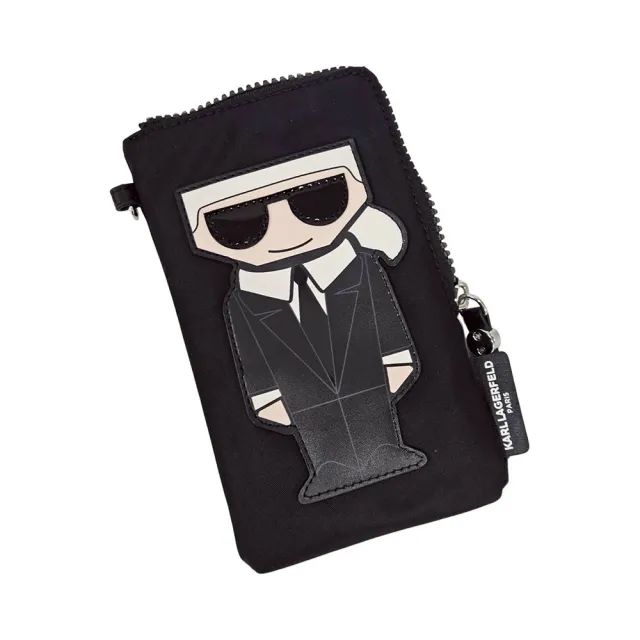 【KARL LAGERFELD 卡爾】KARL LAGERFELD  卡爾 可愛貓咪組合 尼龍手機袋 零錢袋