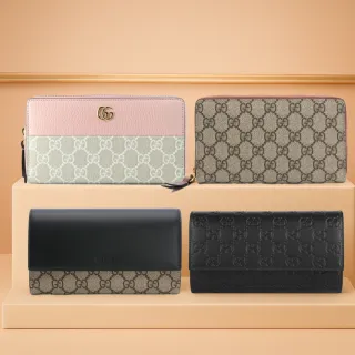 【GUCCI 古馳】暢銷款掀蓋/拉鍊長夾（多款任選）(長夾)