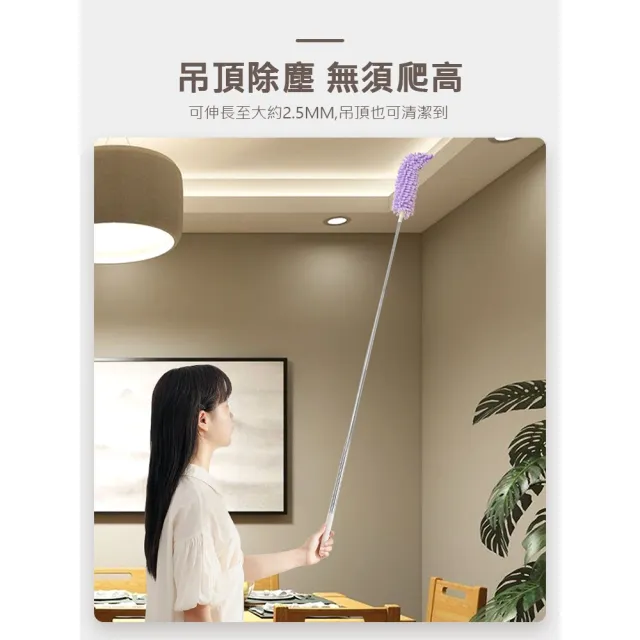 【ROYAL LIFE 皇室生活】乾濕兩用伸縮除塵清潔撢-柔軟纖維款替換頭 2入組(清潔除塵刷/伸縮除塵撢/清潔刷)