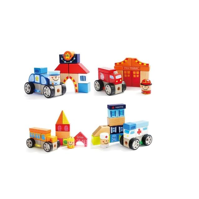 【Top Bright】積木車系列：福利品4入(組裝/交通工具/DIY)