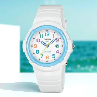 【CASIO 卡西歐】繽紛糖果風 數字指針手錶-水藍圈 學生錶 考試錶 禮物 送禮 推薦(LX-800H-7A2V)