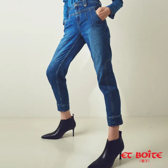 【BLUE WAY】女裝 中腰剪接有型丹寧 男友褲 牛仔褲-ET BOITE箱子