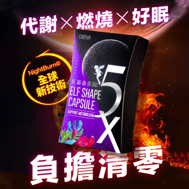 即期品【CHOYeR 曲易】妖精曲羨5X 3入組(共90粒；夜飆代謝)