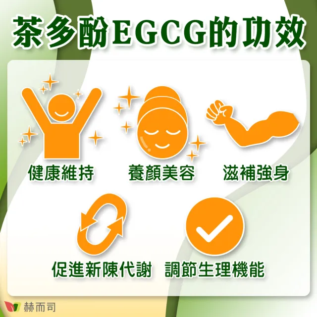 【赫而司】升級版三代茶多酚膠囊2罐(共60顆;綠茶素兒茶素EGCG+甲殼素+決明子+荷葉粉+鈣五合一纖美精華)