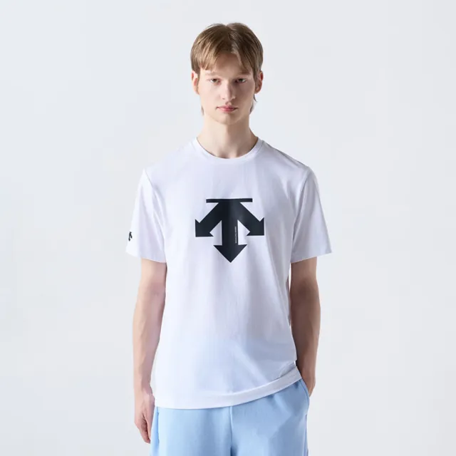 【DESCENTE】短袖上衣 男 女 中性 快排 TOUGH SPIRIT 白 SQ323UTS72-WHT0