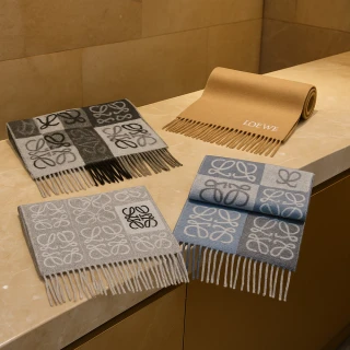 【LOEWE 羅威】精選暢銷款羊毛/喀什米爾圍巾(多款任選)