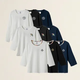 【Arnold Palmer 雨傘】女裝-刺繡LOGO七分袖/長袖圓領T(多款多色)