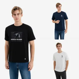 【Arnold Palmer 雨傘】男裝-經典刺繡/印花LOGO短袖T(多款多色)