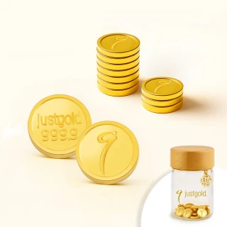 【Just Gold 鎮金店】鎮金 g 豆幣 純金金豆1g 15入組(網路限定)