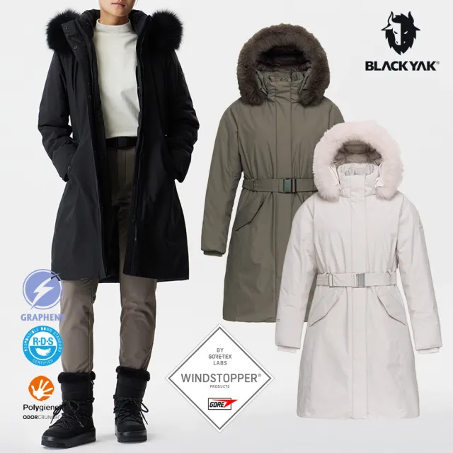 【BLACKYAK】女 HIMA WSP AX長版羽絨外套外套[三色]BYEB2WJ903(WINDSTOPPER 防風 保暖 石墨烯 IU)