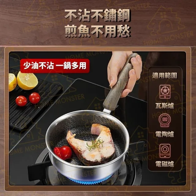 【蜂巢不沾】316蜂巢煎蛋鍋 316不鏽鋼平底鍋 IH爐不沾鍋 IH爐煎蛋鍋 蛋料理專用鍋 少油不沾鍋(平底鍋)