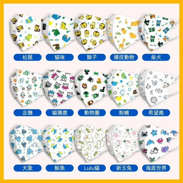 【淨新】★雙12限定★2盒組-2-5歲幼幼兒童3D細繩立體醫療用口罩(50入/盒 3D細繩 1111)