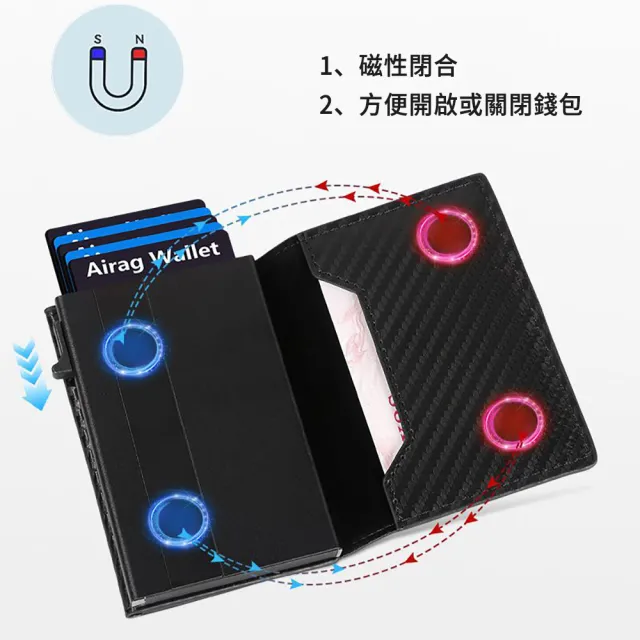 【The rare】雙11 簡約RFID防盜刷卡包 金屬自動彈卡包 彈出式證件卡夾(卡套 卡夾 卡片夾)