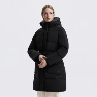 【國家地理服飾官方旗艦】女裝 中長版 可拆式連帽羽絨外套(鵝絨/帽子可拆)