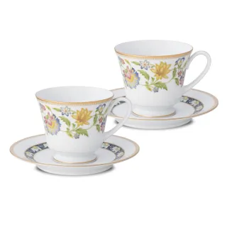 【NORITAKE】塔斯克花園-咖啡對杯(精緻禮盒組)