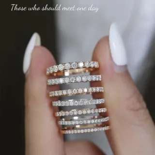 【鉅曜】20分頂級無色百搭鑽石半圈線戒 (K金 培育鑽石 真鑽)