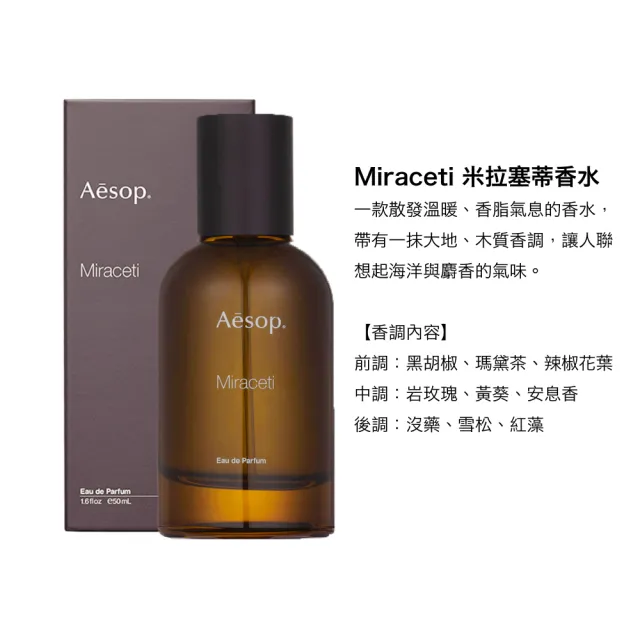 【Aesop】香水 50ml 多款可選(喀斯特/米拉塞蒂/埃雷米亞/艾底希思/格歐暮/烏拉諾)