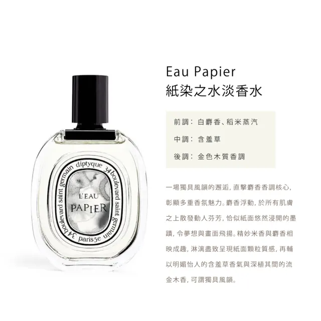 【Diptyque】淡香水100ml(玫瑰之水/杜耶爾/天竺葵之水/影中之水)
