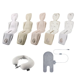 【Daiichi】空氣清淨兩用涼墊組合 含加熱墊和護頸枕(USB風扇 汽座 推車涼墊 嬰兒涼墊)