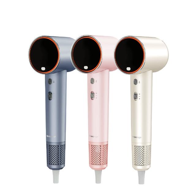 Uniorange 橙色雲 H6 吹風機(型號 OHD-6)採用三段溫度與兩段風速設計,內建溫控與冷風功能,功率達1400W,重量僅540g,尺寸278mm*89mm*68mm,適合日常造型使用。標準配件包含集中吹嘴,中國製造,BSMI許可字號 R3C63,享1年保固。雲紗米、閃銀藍、夢幻粉多色選擇,提升頭髮護理體驗。 Uniorange橙色雲 H6