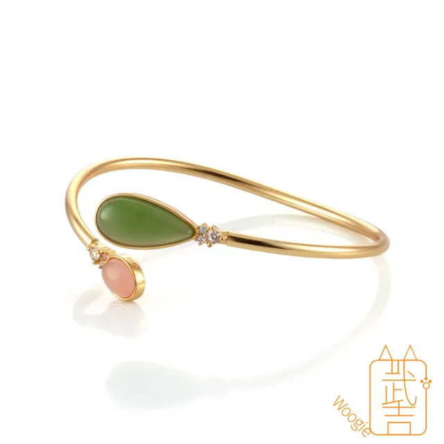 【Woogie武吉珠寶】精品和田玉多寶純銀手環(碧玉南紅)