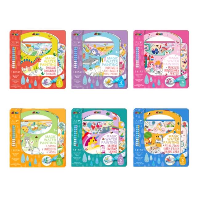 【德國Avenir Kids】我的神奇水畫冊系列(一年四季/繽紛獨角獸/公主城堡/坐騎與飛行/海底世界/恐龍世界)