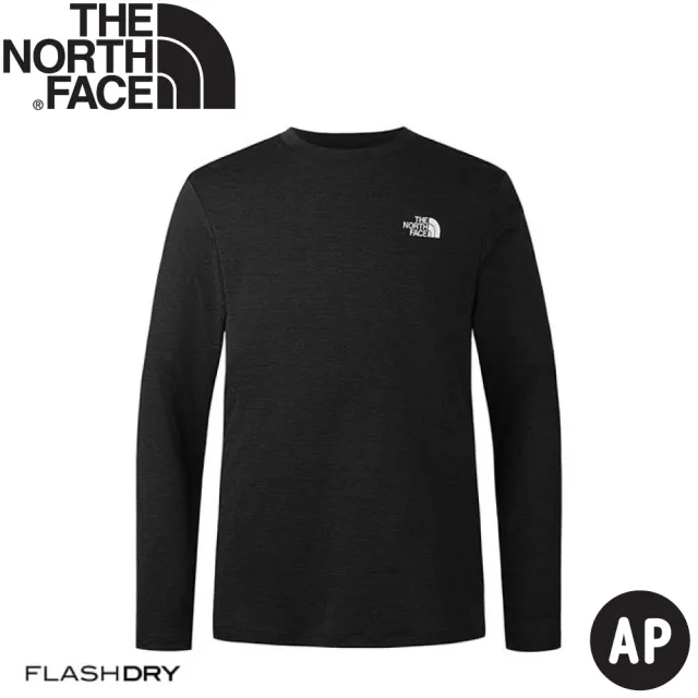 【The North Face】男 快乾長袖圓領T AP《黑》8DG5/登山/排汗衫/薄長T/運動上衣