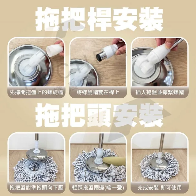 【樂晨居家】雙驅動旋轉拖把 旋轉拖把 拖把 免手洗手壓脫水 掃除拖地 清潔 拖布