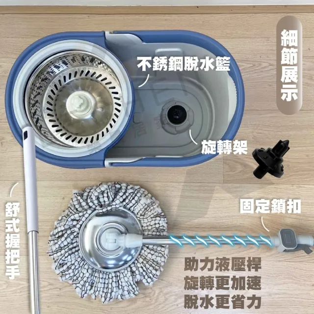 【樂晨居家】雙驅動旋轉拖把 旋轉拖把 拖把 免手洗手壓脫水 掃除拖地 清潔 拖布