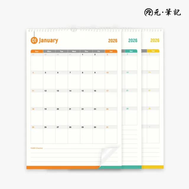 【元筆記】2026年手寫月曆掛曆(即時同步 自由標籤 快速搜尋 可搭配智慧筆)