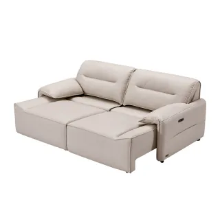 【Cheers 芝華仕】預購60天★頭等艙 科技布 雙人加大零靠牆電動沙發床組附USB 40272 暖白色