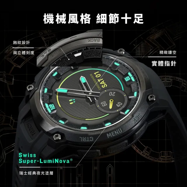 【GARMIN】INSTINCT Crossover AMOLED 實體指針GPS智慧錶 45mm - 軍事戰術版