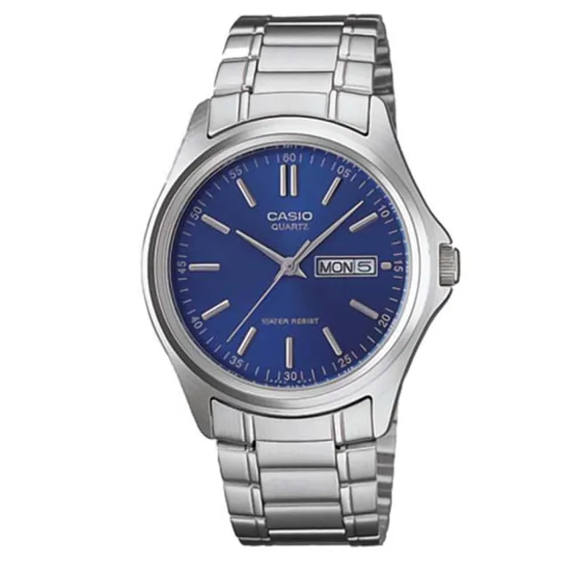 【CASIO 卡西歐】CASIO 卡西歐 雅痞紳士時尚優質腕錶-藍/星期版-MTP-1239D-2A