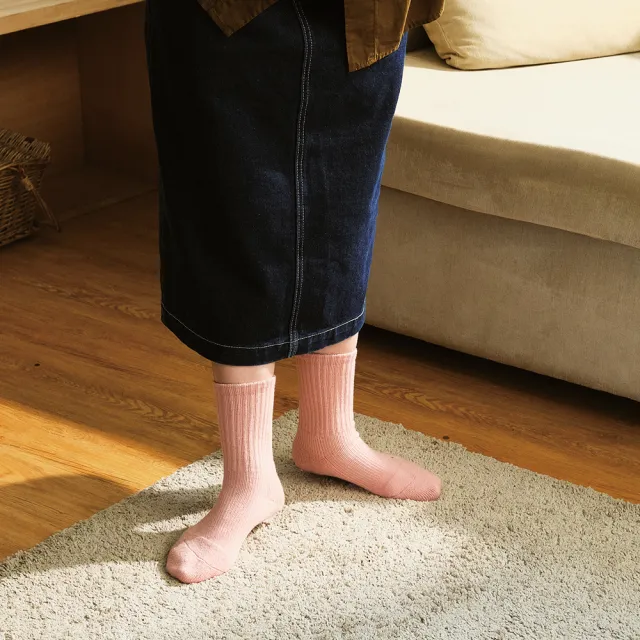 【FOOTER】3入組-素色中階日常原紗羊毛 襪4色可選(W190M/L/XL-保暖襪 除臭襪 羊毛厚襪 澳洲細羊毛襪)