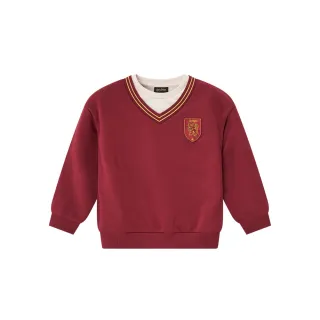 【GIORDANO 佐丹奴】童裝哈利波特授權假兩件長袖大學TEE Harry Potter系列(75 深紅)
