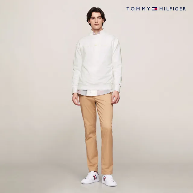 【TOMMY HILFIGER】官方旗艦館 同色調刺繡Logo大學T_白色