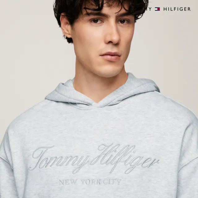 【TOMMY HILFIGER】官方旗艦館 寬鬆Logo帽T_灰色