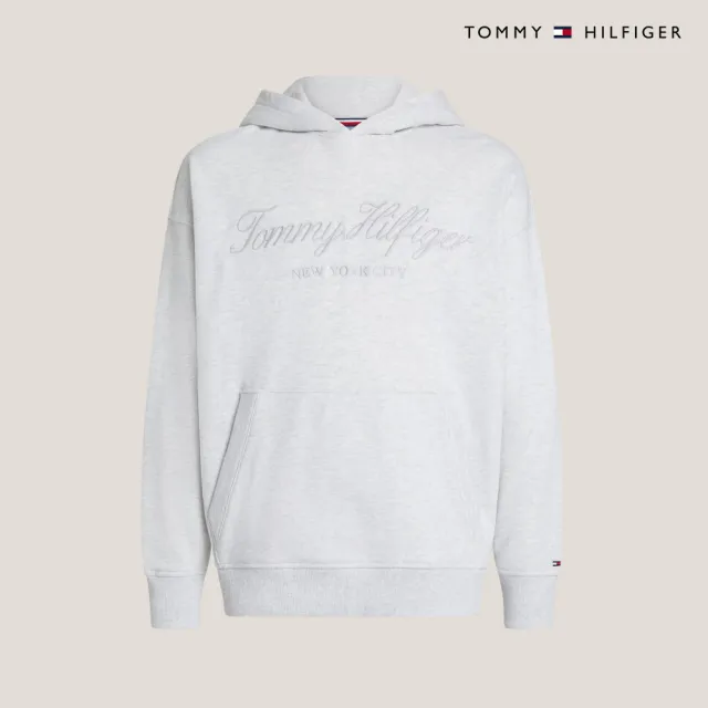 【TOMMY HILFIGER】官方旗艦館 寬鬆Logo帽T_灰色