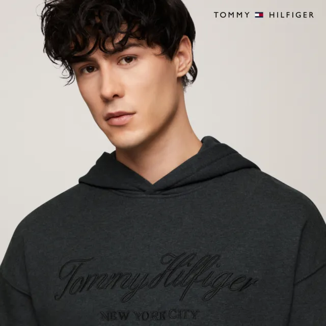 【TOMMY HILFIGER】官方旗艦館 寬鬆Logo帽T_灰色