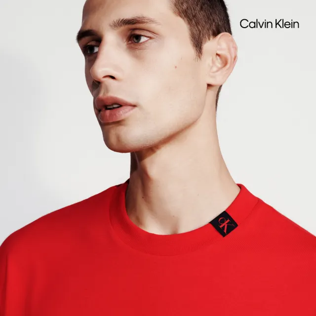 【CALVIN KLEIN】官方旗艦館 CK 重量棉圓領 T 恤_紅色