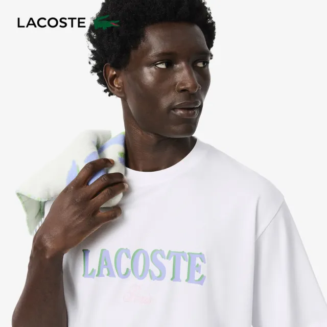 【LACOSTE】男裝-品牌logo印花短袖T恤(白色)