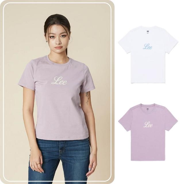 【Lee】女裝 短袖T恤 / 胸前草寫小LOGO 共2色 標準版型(LB502117137 / LB502117K14)