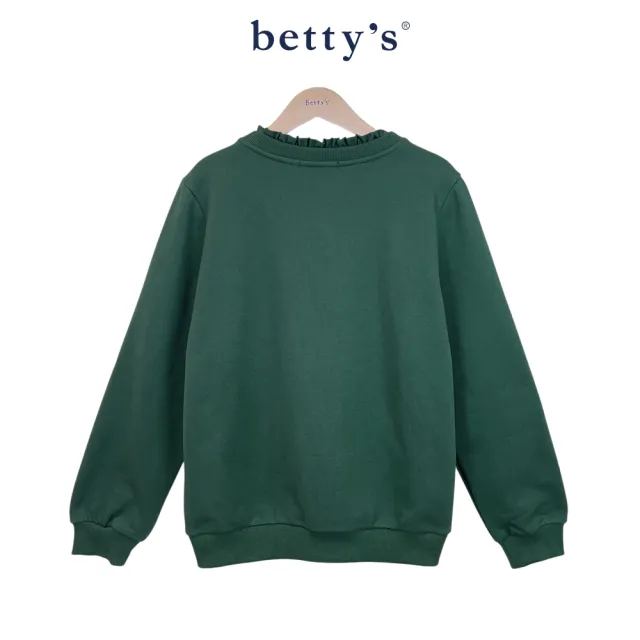 【betty’s 貝蒂思】圓領內刷毛蕾絲B文字厚T-shirt(共二色)