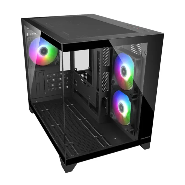 【COUGAR 美洲獅】FV150 MINI 電競機箱 電腦機殼(黑色/M-ATX/附3顆RGB風扇)