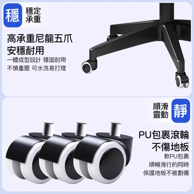 極美家居  升級款人體工學辦公椅 無頭枕白色款(辦公椅 書桌椅 椅子 旋轉椅 升降椅 會議椅 辦公室椅)